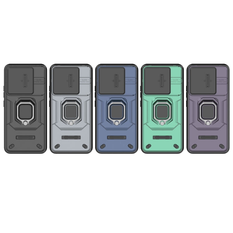 For Xiaomi 14 Pro 5G Sliding Camshield TPU + PC Shockproof Phone Case with Holder(Green) - 14 Pro Cases by PMC TechLife | Online Shopping South Africa | PMC TechLife | Buy Now Pay Later Mobicred