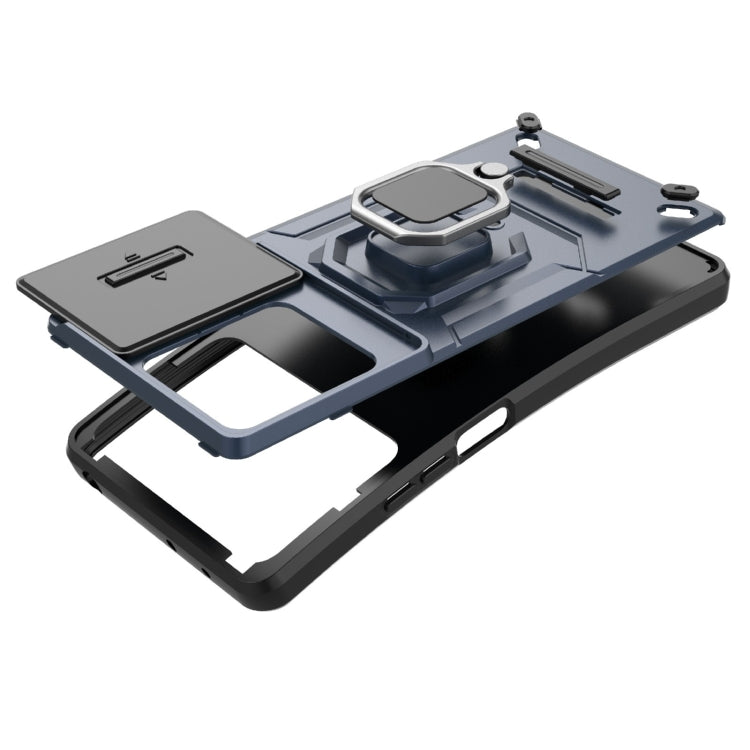 For Xiaomi Redmi Note 13R Pro 5G Sliding Camshield TPU + PC Shockproof Phone Case with Holder(Black) - Xiaomi Cases by PMC TechLife | Online Shopping South Africa | PMC TechLife | Buy Now Pay Later Mobicred