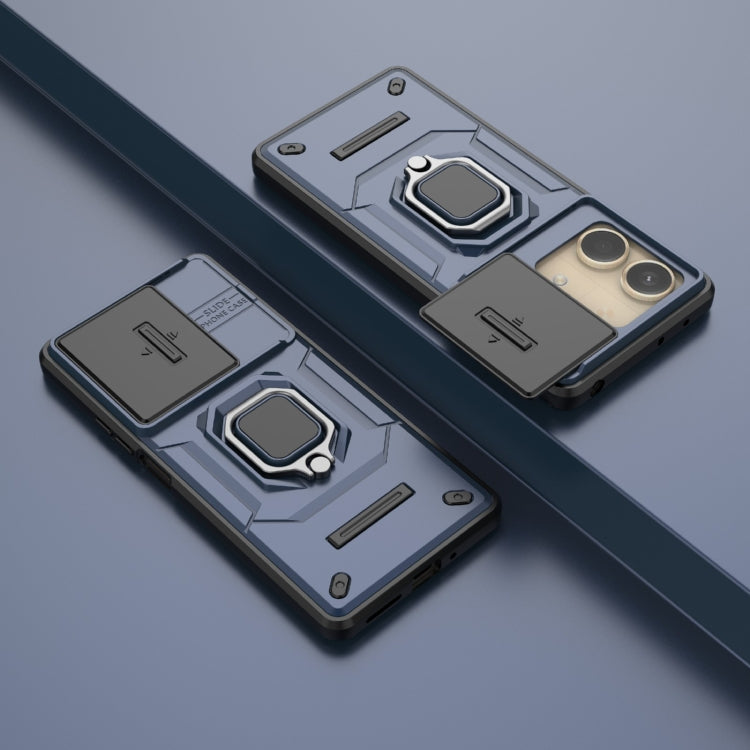 For Xiaomi Redmi Note 13R Pro 5G Sliding Camshield TPU + PC Shockproof Phone Case with Holder(Blue) - Xiaomi Cases by PMC TechLife | Online Shopping South Africa | PMC TechLife | Buy Now Pay Later Mobicred