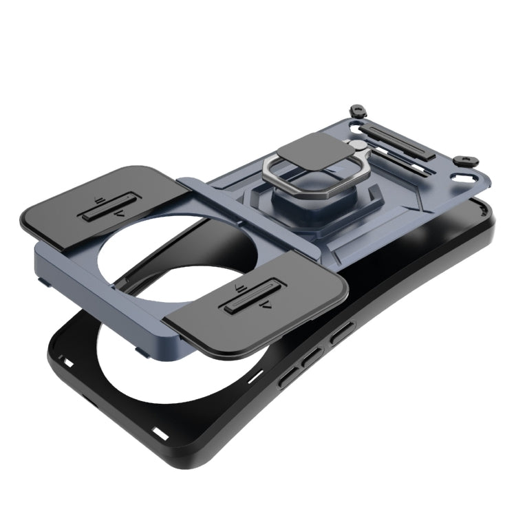 For Xiaomi 14 Ultra Sliding Camshield TPU + PC Shockproof Phone Case with Holder(Black) - 14 Ultra Cases by PMC TechLife | Online Shopping South Africa | PMC TechLife | Buy Now Pay Later Mobicred