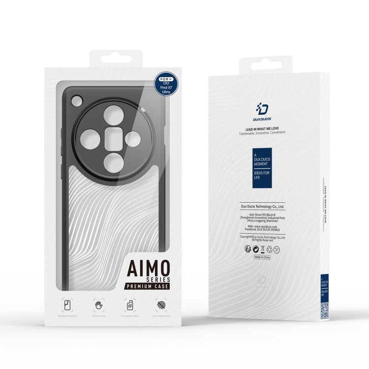 For OPPO Find X7 Ultra DUX DUCIS Aimo Series Frosted Feel Phone Case(Black) - OPPO Cases by DUX DUCIS | Online Shopping South Africa | PMC Jewellery | Buy Now Pay Later Mobicred