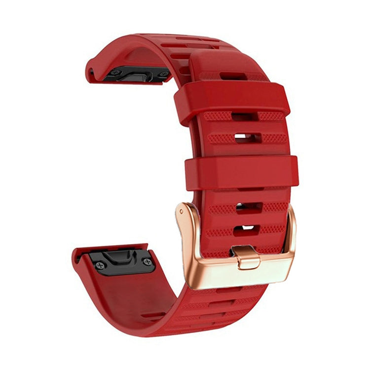 For Garmin Fenix 7S / 6S Pro / 5S Plus 20mm Rose Gold Buckle Quick Release Silicone Watch Band(Red) - free shipping - PMC TechLife - Order now!
