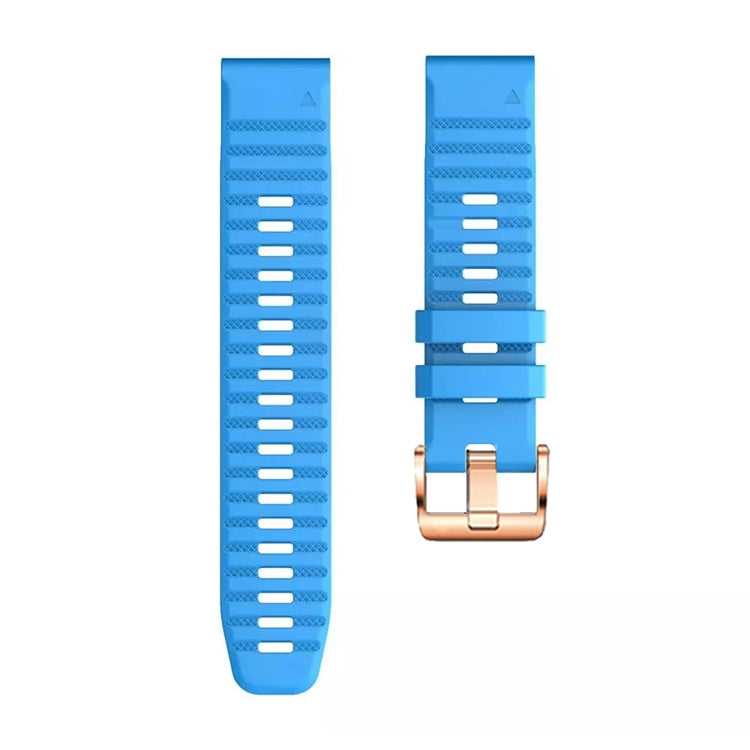 For Garmin Fenix 7S / 6S Pro / 5S Plus 20mm Rose Gold Buckle Quick Release Silicone Watch Band(Blue) - free shipping - PMC TechLife - Order now!