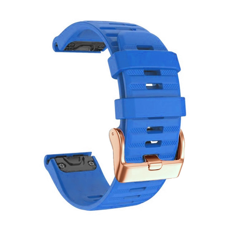 For Garmin Fenix 7S / 6S Pro / 5S Plus 20mm Rose Gold Buckle Quick Release Silicone Watch Band(Dark Blue) - free shipping - PMC TechLife - Order now!