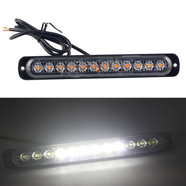 DC12V-24V / 36W Car Truck Emergency Strobe Flash Warning Light 12LEDs Long Ultra-thin Side Lights(White) - Warning Lights by PMC TechLife | Online Shopping South Africa | PMC TechLife | Buy Now Pay Later Mobicred