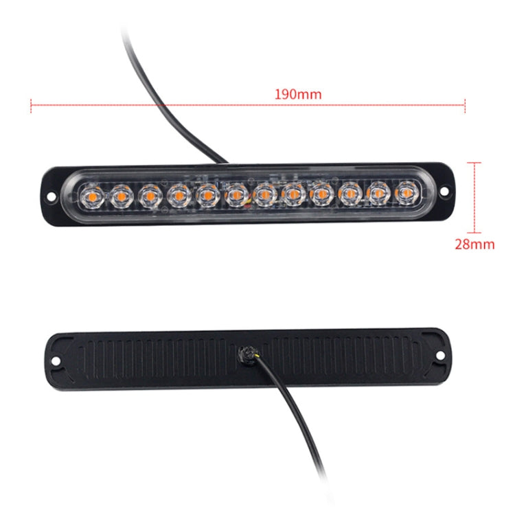 DC12V-24V / 36W Car Truck Emergency Strobe Flash Warning Light 12LEDs Long Ultra-thin Side Lights(White) - Warning Lights by PMC TechLife | Online Shopping South Africa | PMC TechLife | Buy Now Pay Later Mobicred