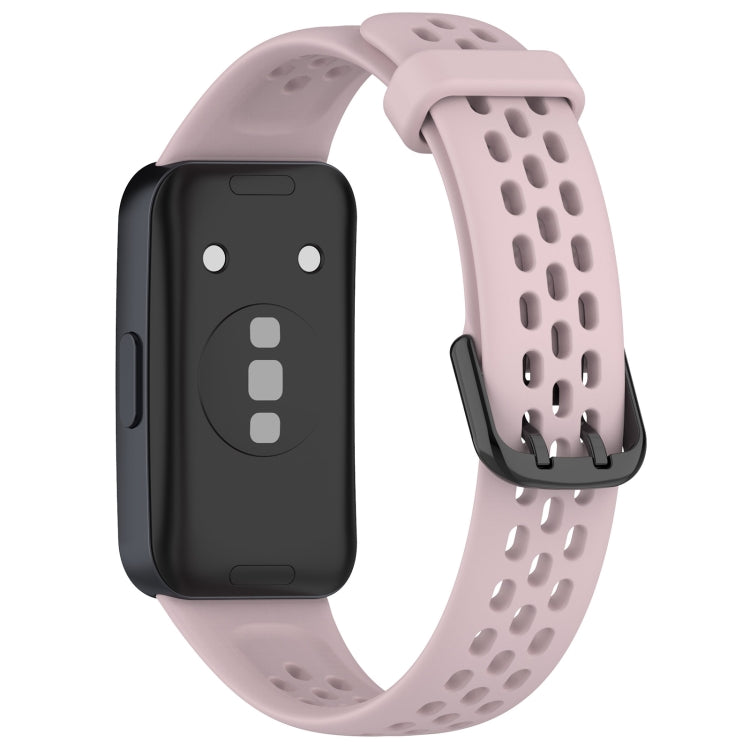 For Huawei Band 10 / 9 / 8 Solid Color Breathable Silicone Watch Band(Pink) - Watch Bands by PMC TechLife | Online Shopping South Africa | PMC TechLife | Buy Now Pay Later Mobicred