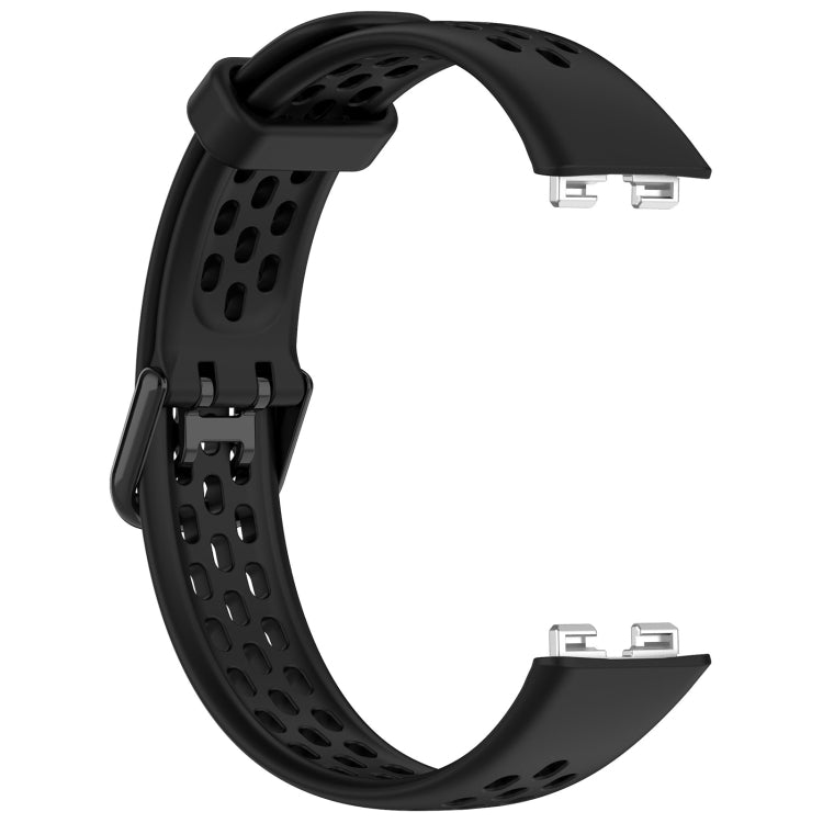 For Huawei Band 10 / 9 / 8 Solid Color Breathable Silicone Watch Band(Black) - Watch Bands by PMC TechLife | Online Shopping South Africa | PMC TechLife | Buy Now Pay Later Mobicred
