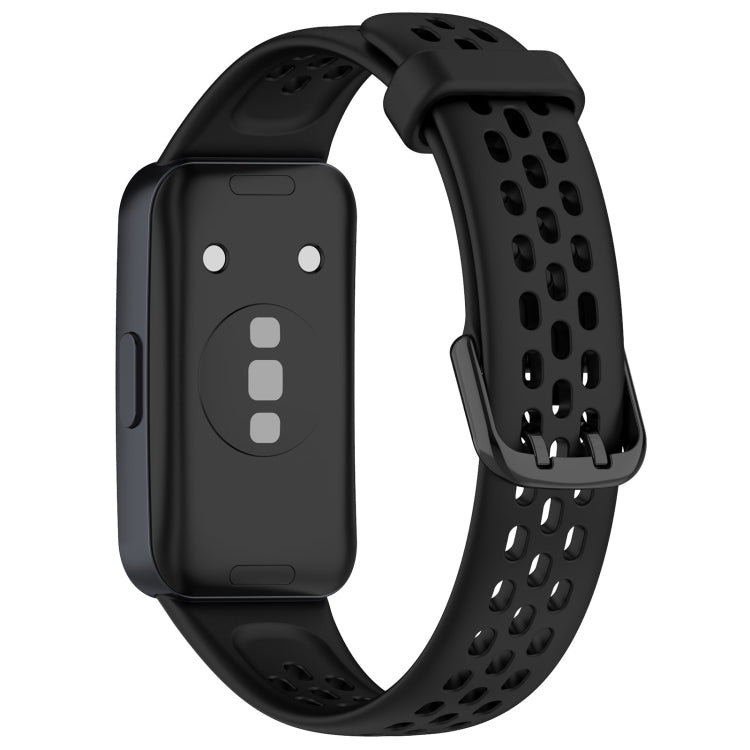 For Huawei Band 10 / 9 / 8 Solid Color Breathable Silicone Watch Band(Black) - Watch Bands by PMC TechLife | Online Shopping South Africa | PMC TechLife | Buy Now Pay Later Mobicred