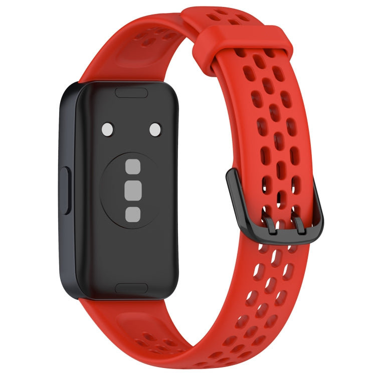 For Huawei Band 10 / 9 / 8 Solid Color Breathable Silicone Watch Band(Red) - Watch Bands by PMC TechLife | Online Shopping South Africa | PMC TechLife | Buy Now Pay Later Mobicred