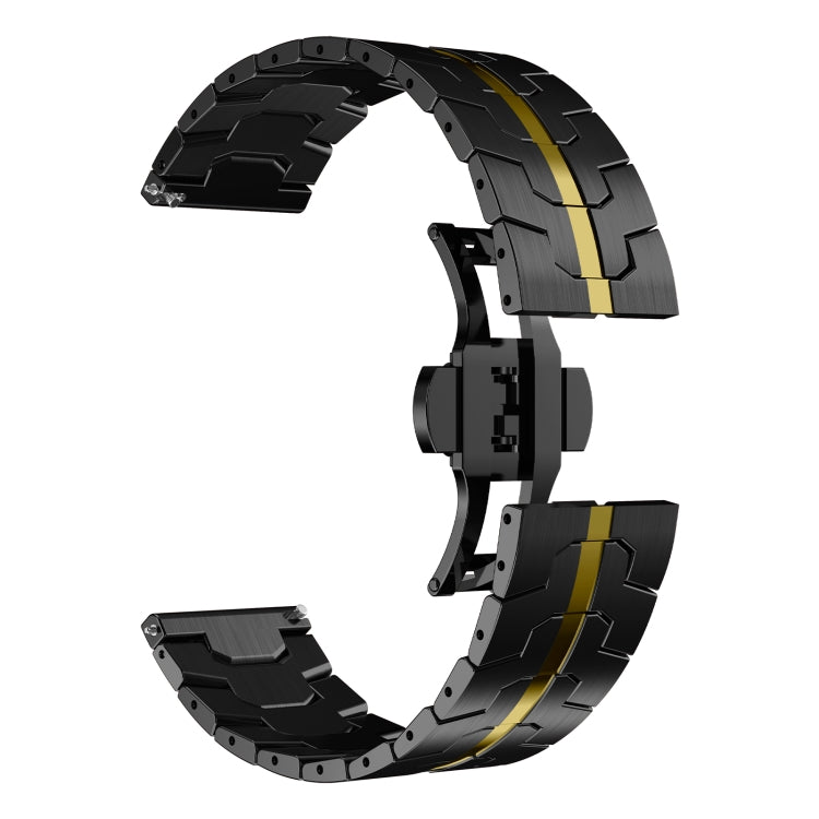 For Samsung Galaxy Watch 6 / 6 Classic Stainless Steel Metal Watch Band(Black Gold) - Watch Bands by PMC TechLife | Online Shopping South Africa | PMC TechLife