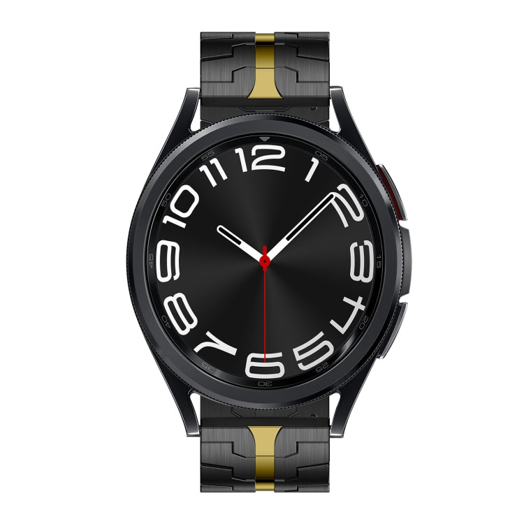 For Samsung Galaxy Watch 6 / 6 Classic Stainless Steel Metal Watch Band(Black Gold) - Watch Bands by PMC TechLife | Online Shopping South Africa | PMC TechLife