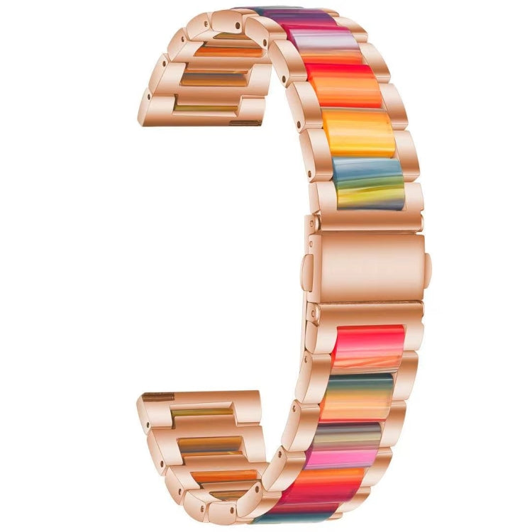For Samsung Galaxy Watch 6 / 6 Classic Three Bead Resin Metal Watch Band(Rose Gold Rainbow) - free shipping - PMC TechLife - Order now!