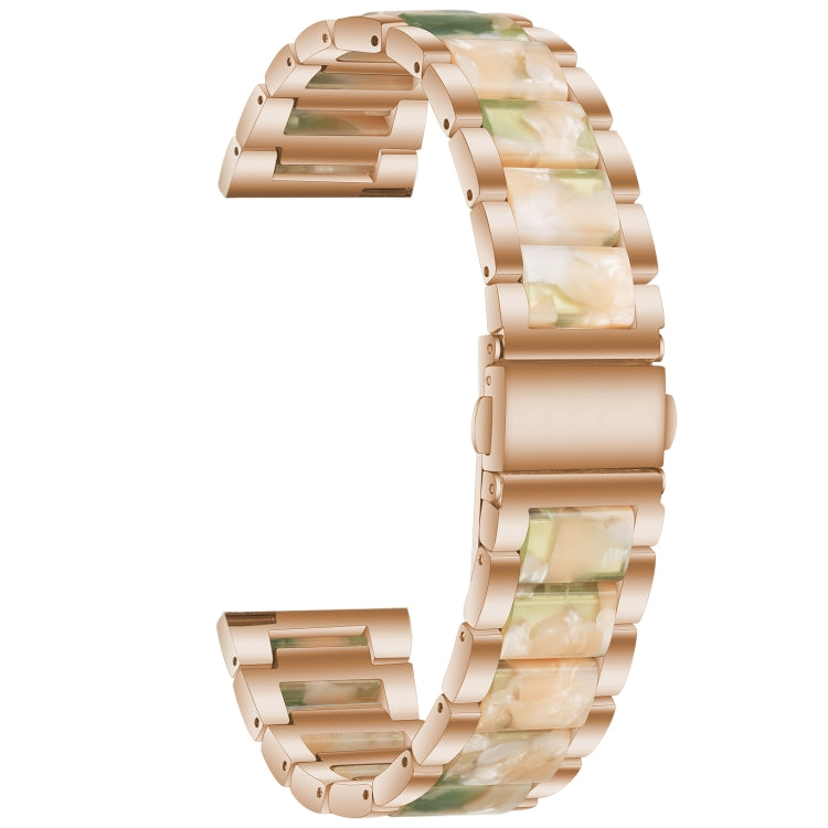 For Samsung Galaxy Watch 6 / 6 Classic Three Bead Resin Metal Watch Band(Rose Gold Green) - free shipping - PMC TechLife - Order now!
