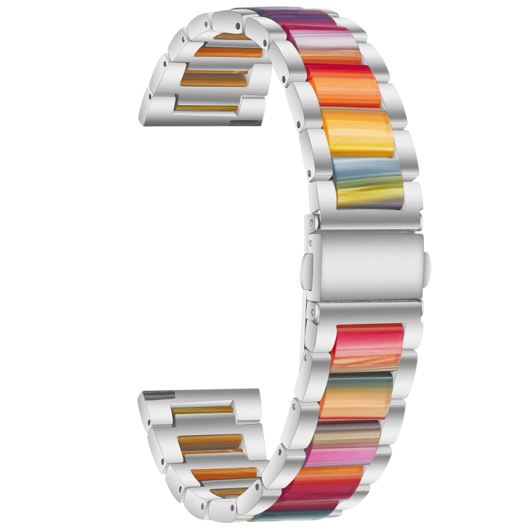 For Samsung Galaxy Watch 6 / 6 Classic Three Bead Resin Metal Watch Band(Silver Rainbow) - free shipping - PMC TechLife - Order now!