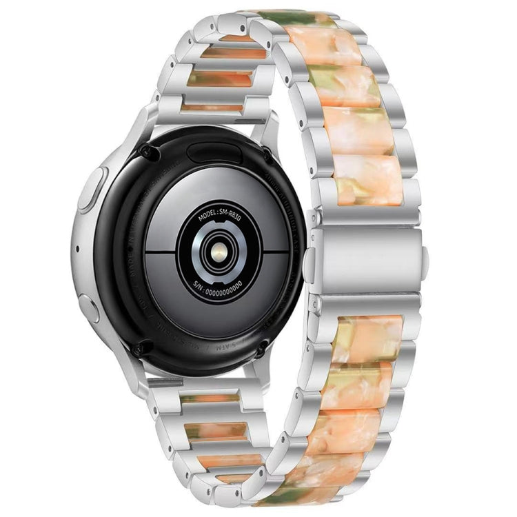 For Samsung Galaxy Watch 6 / 6 Classic Three Bead Resin Metal Watch Band(Silver Green) - free shipping - PMC TechLife - Order now!