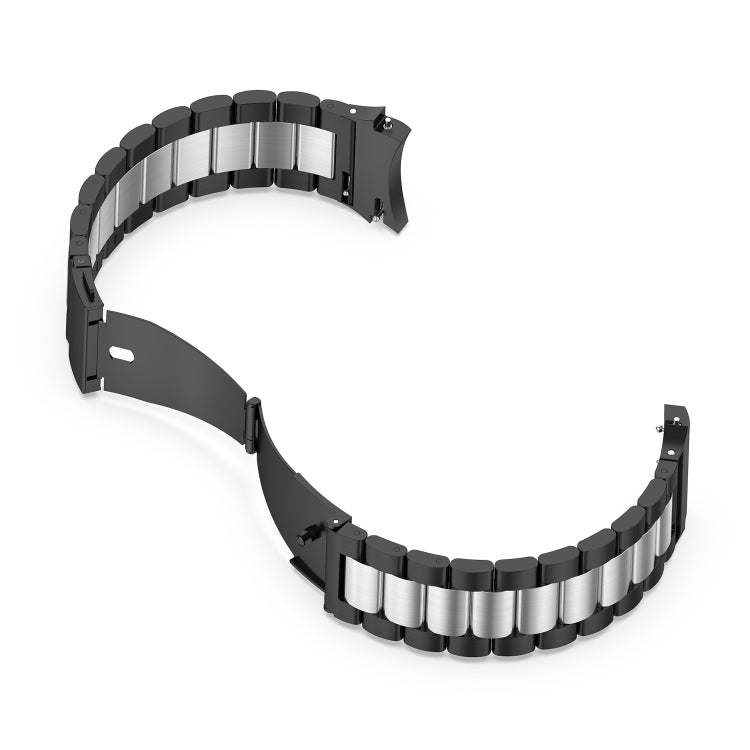 For Samsung Galaxy Watch 6 / 6 Classic Three Bead Stainless Steel Watch Band(Black Silver) - free shipping - PMC TechLife - Order now!