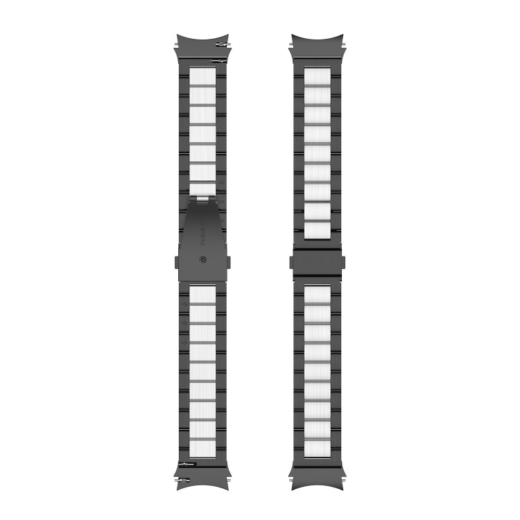 For Samsung Galaxy Watch 6 / 6 Classic Three Bead Stainless Steel Watch Band(Black Silver) - free shipping - PMC TechLife - Order now!