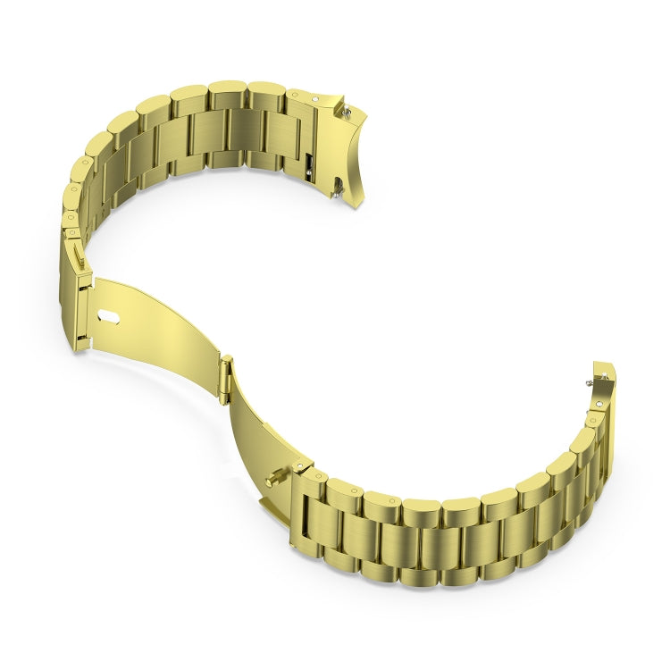 For Samsung Galaxy Watch 6 / 6 Classic Three Bead Stainless Steel Watch Band(Gold) - free shipping - PMC TechLife - Order now!