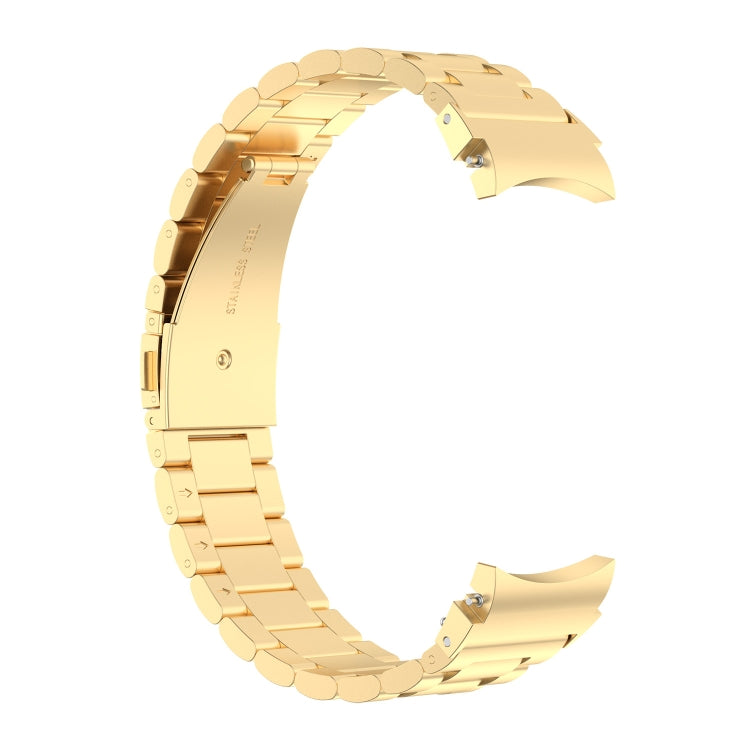 For Samsung Galaxy Watch 6 / 6 Classic Three Bead Stainless Steel Watch Band(Bright Gold) - free shipping - PMC TechLife - Order now!