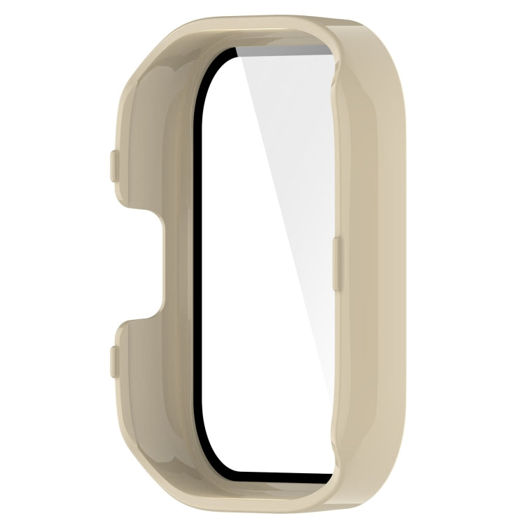 For Xiaomi Mi Watch Lite 3 PC + Tempered Film Integrated Watch Protective Case(Ivory White) - Watch Cases by PMC TechLife | Online Shopping South Africa | PMC TechLife
