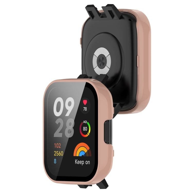 For Redmi Watch 3 Lite / Redmi Watch 3 Active PC + Tempered Film Integrated Watch Protective Case(Pink) - Watch Cases by PMC TechLife | Online Shopping South Africa | PMC TechLife