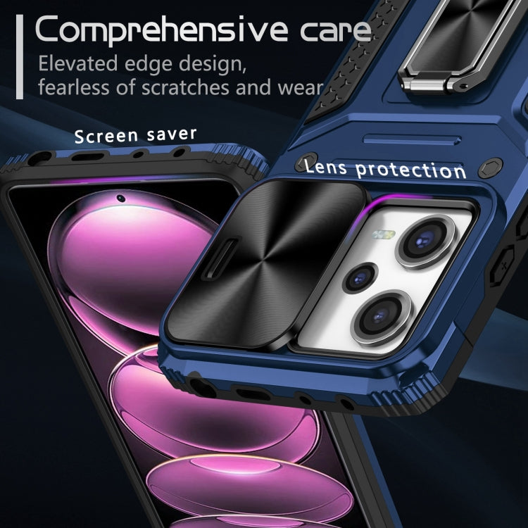 For Redmi Note 12 Pro Global Camshield Robot TPU Hybrid PC Phone Case(Blue) - Note 12 Pro Cases by PMC TechLife | Online Shopping South Africa | PMC TechLife