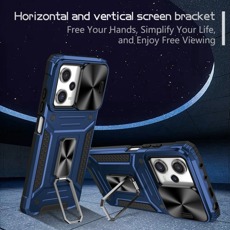 For Redmi Note 12 Pro Global Camshield Robot TPU Hybrid PC Phone Case(Blue) - Note 12 Pro Cases by PMC TechLife | Online Shopping South Africa | PMC TechLife