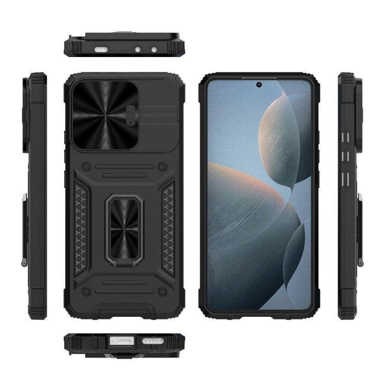 For Xiaomi Redmi K70E 5G Camshield Robot TPU Hybrid PC Phone Case(Black) - K70E Cases by PMC TechLife | Online Shopping South Africa | PMC TechLife | Buy Now Pay Later Mobicred