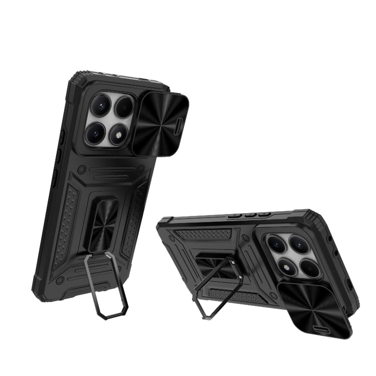 For Xiaomi Redmi K70E 5G Camshield Robot TPU Hybrid PC Phone Case(Black) - K70E Cases by PMC TechLife | Online Shopping South Africa | PMC TechLife | Buy Now Pay Later Mobicred