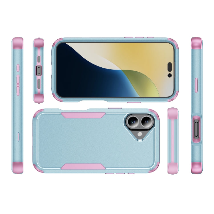 For iPhone 16 Plus Commuter Shockproof TPU + PC Phone Case(Grey Green+Pink) - iPhone 16 Plus Cases by PMC TechLife | Online Shopping South Africa | PMC TechLife | Buy Now Pay Later Mobicred