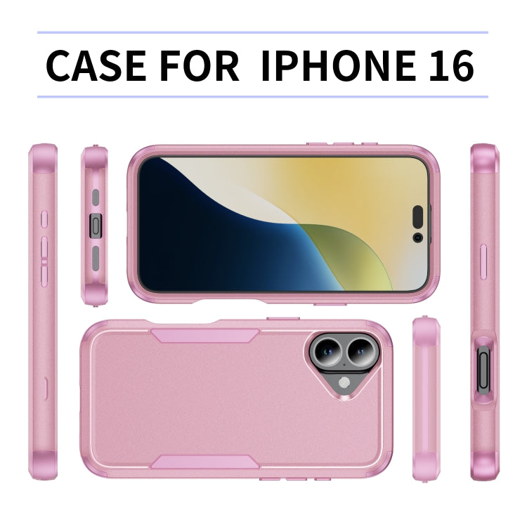 For iPhone 16 Commuter Shockproof TPU + PC Phone Case(Pink) - iPhone 16 Cases by PMC TechLife | Online Shopping South Africa | PMC TechLife | Buy Now Pay Later Mobicred