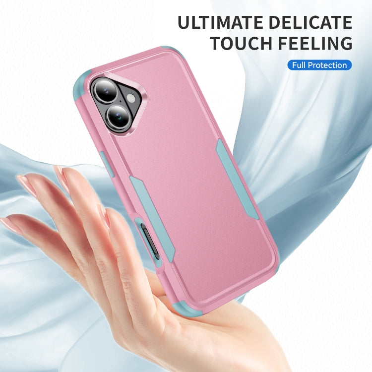 For iPhone 16 Commuter Shockproof TPU + PC Phone Case(Pink+Grey Green) - iPhone 16 Cases by PMC TechLife | Online Shopping South Africa | PMC TechLife | Buy Now Pay Later Mobicred