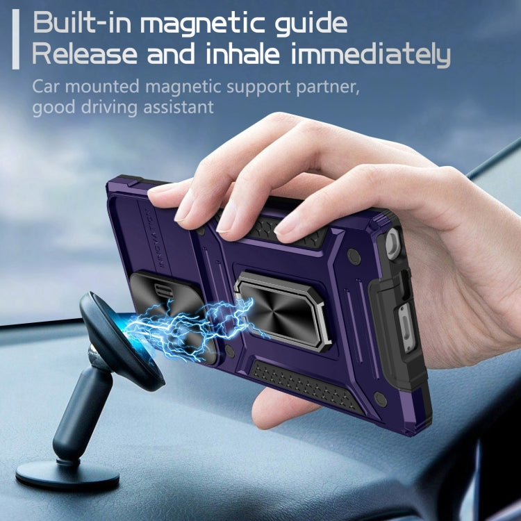 For Samsung Galaxy S23 Ultra 5G Camshield Robot TPU Hybrid PC Phone Case(Purple) - Galaxy Phone Cases by PMC TechLife | Online Shopping South Africa | PMC TechLife