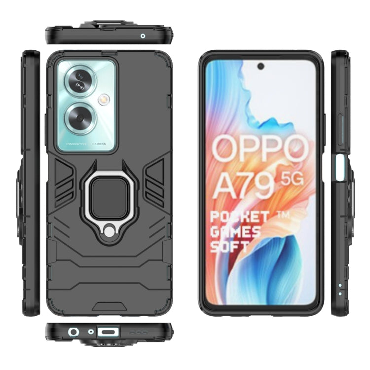 For OPPO A79 5G PC + TPU Shockproof Protective Phone Case with Magnetic Ring Holder(Black) - OPPO Cases by PMC TechLife | Online Shopping South Africa | PMC TechLife | Buy Now Pay Later Mobicred
