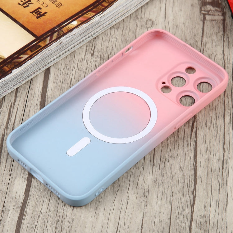 For iPhone 15 Plus Liquid TPU Silicone Gradient MagSafe Phone Case(Pink Blue) - iPhone 15 Plus Cases by PMC TechLife | Online Shopping South Africa | PMC TechLife