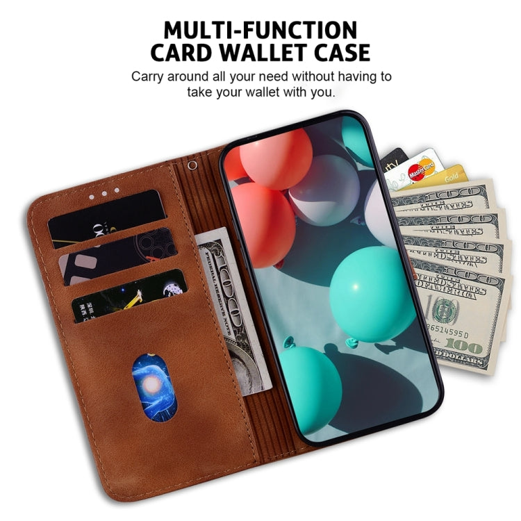 For Xiaomi 13T / 13T Pro / Redmi K60 Ultra 7-shaped Embossed Leather Phone Case(Brown) - Redmi K60 Ultra Cases by PMC TechLife | Online Shopping South Africa | PMC TechLife | Buy Now Pay Later Mobicred