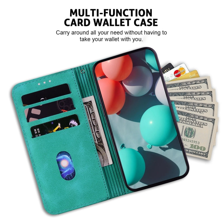 For Xiaomi Redmi Note 13 Pro+ 5G 7-shaped Embossed Leather Phone Case(Green) - Note 13 Pro+ Cases by PMC TechLife | Online Shopping South Africa | PMC TechLife | Buy Now Pay Later Mobicred
