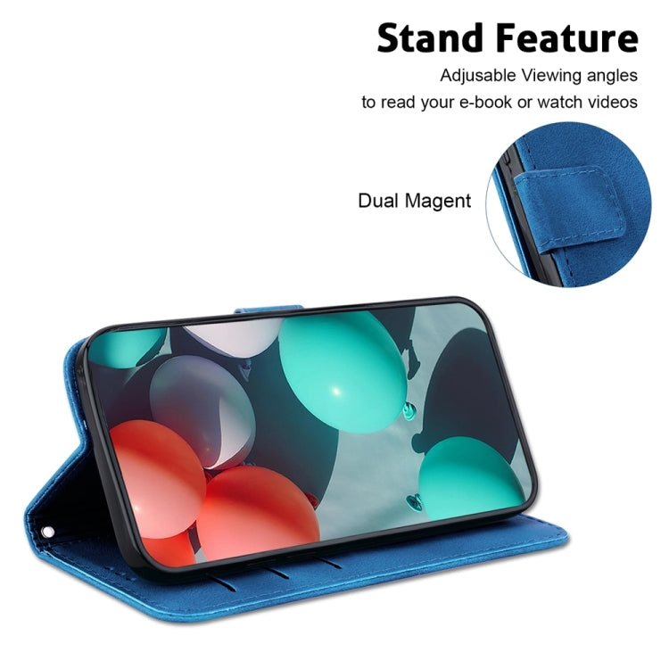 For Xiaomi Redmi Note 13 Pro 5G 7-shaped Embossed Leather Phone Case(Blue) - Xiaomi Cases by PMC TechLife | Online Shopping South Africa | PMC TechLife | Buy Now Pay Later Mobicred