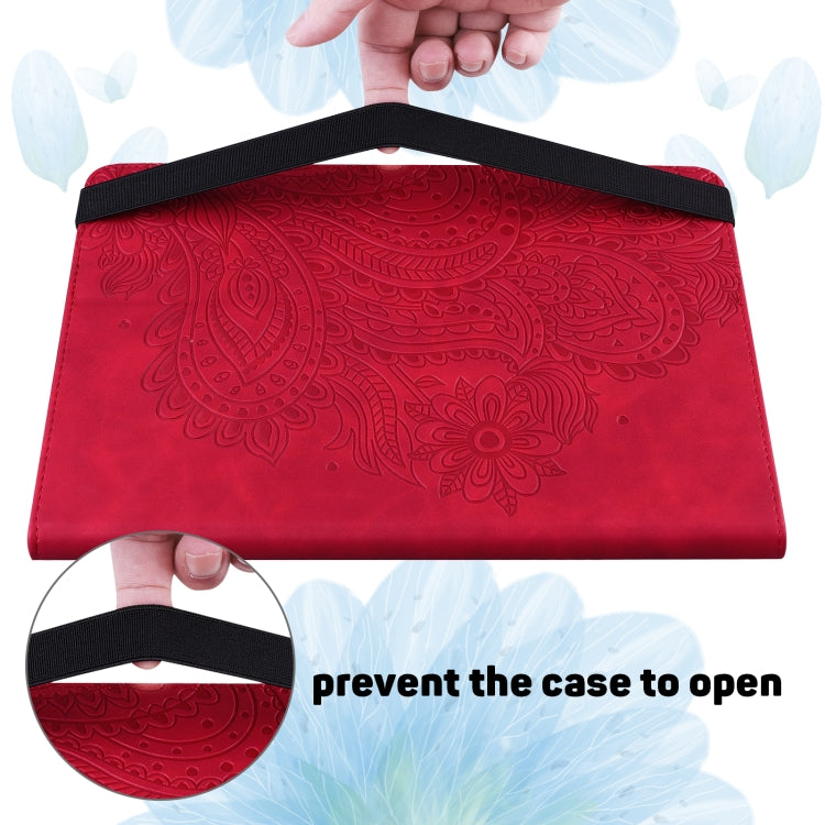 For Google Pixel Tablet Peacock Embossed Pattern Leather Tablet Case(Red) - Google by PMC TechLife | Online Shopping South Africa | PMC TechLife | Buy Now Pay Later Mobicred