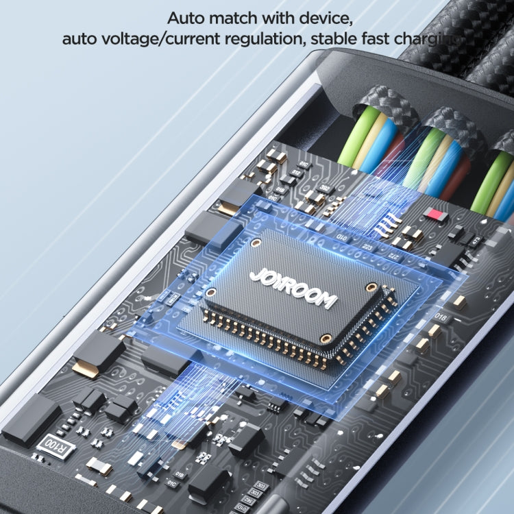 JOYROOM A21 3.5A USB+Type-C to 8 Pin+Type-C+Micro USB 3 in 2 Charging Cable, Length: 1.2m(Black) - free shipping - PMC Jewellery - Order now!