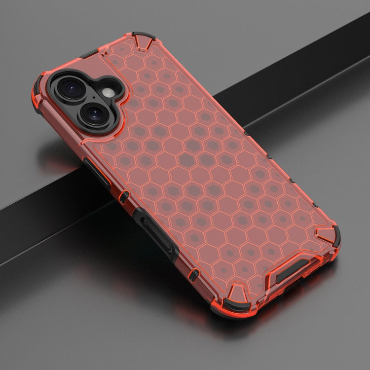 For iPhone 16 Honeycomb Shockproof Phone Case(Red) - iPhone 16 Cases by PMC TechLife | Online Shopping South Africa | PMC TechLife | Buy Now Pay Later Mobicred