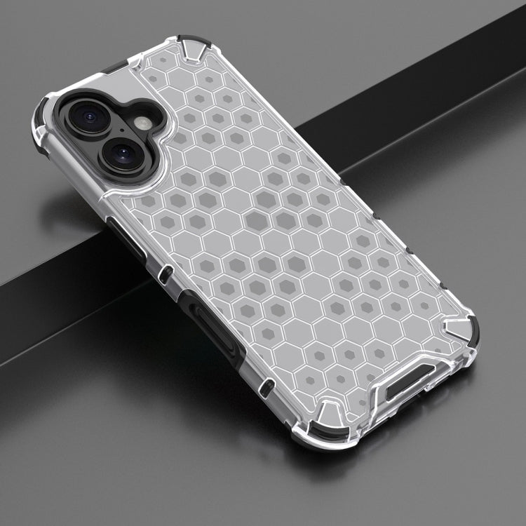For iPhone 16 Plus Honeycomb Shockproof Phone Case(White) - free shipping - PMC TechLife - Order now!
