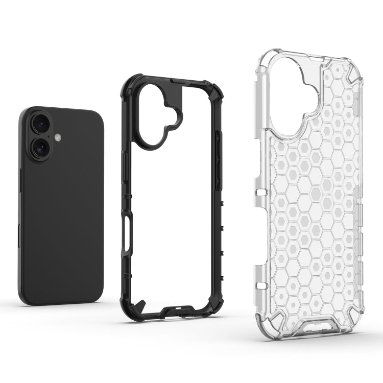 For iPhone 16 Plus Honeycomb Shockproof Phone Case(White) - free shipping - PMC TechLife - Order now!