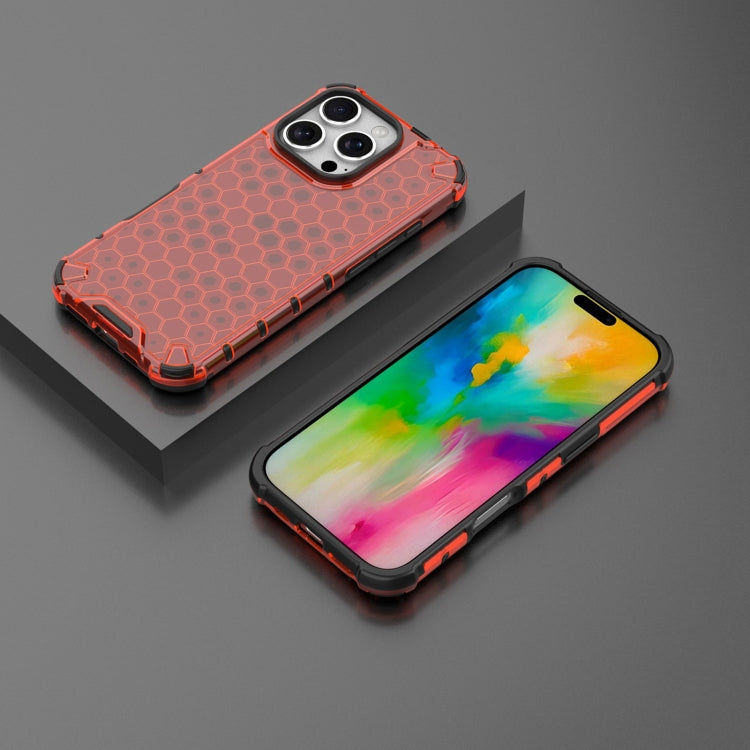 For iPhone 16 Pro Honeycomb Shockproof Phone Case(Red) - iPhone 16 Pro Cases by PMC TechLife | Online Shopping South Africa | PMC TechLife | Buy Now Pay Later Mobicred