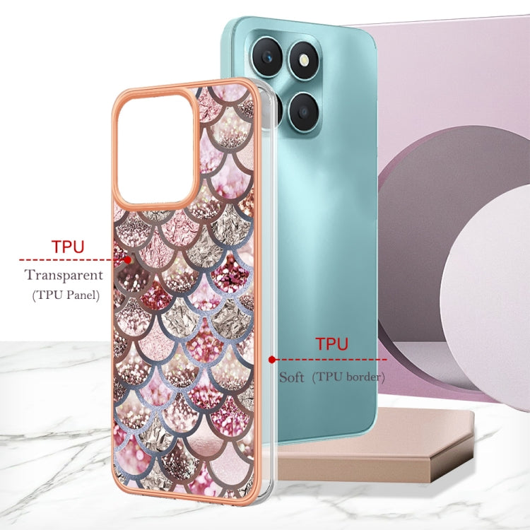 For Honor X6a Electroplating IMD TPU Phone Case(Pink Scales) - Honor Cases by PMC TechLife | Online Shopping South Africa | PMC TechLife | Buy Now Pay Later Mobicred