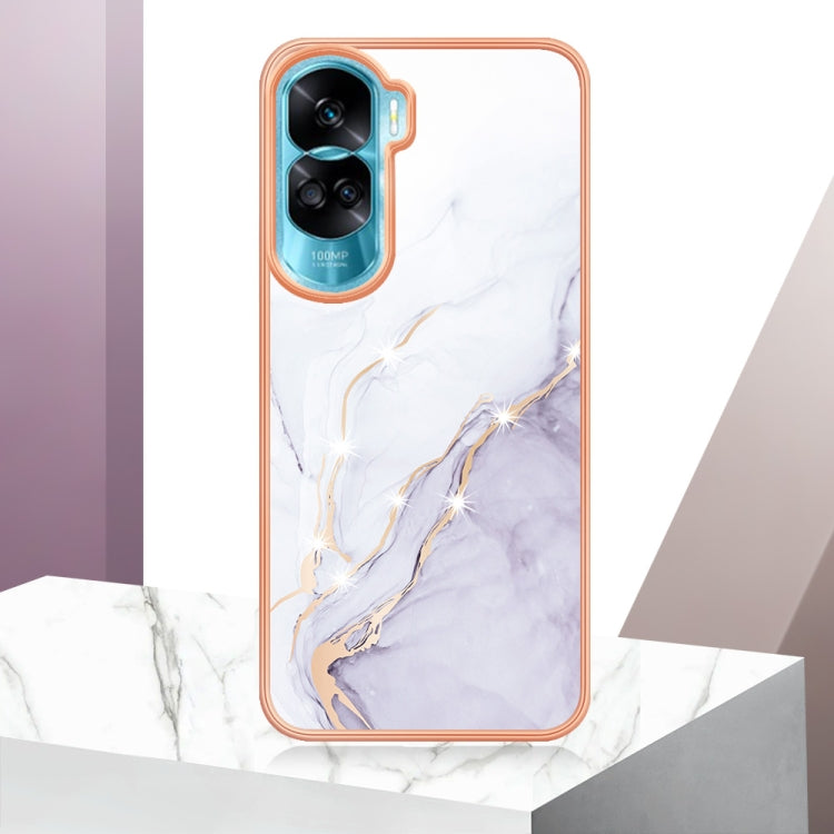 For Honor 90 Lite 5G Electroplating Marble Dual-side IMD Phone Case(White 006) - free shipping - PMC TechLife - Order now!