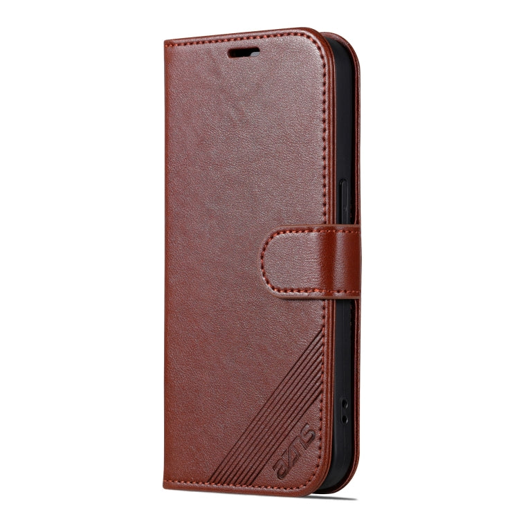 For iPhone 16 Pro AZNS Sheepskin Texture Flip Leather Phone Case(Brown) - iPhone 16 Pro Cases by AZNS | Online Shopping South Africa | PMC TechLife | Buy Now Pay Later Mobicred