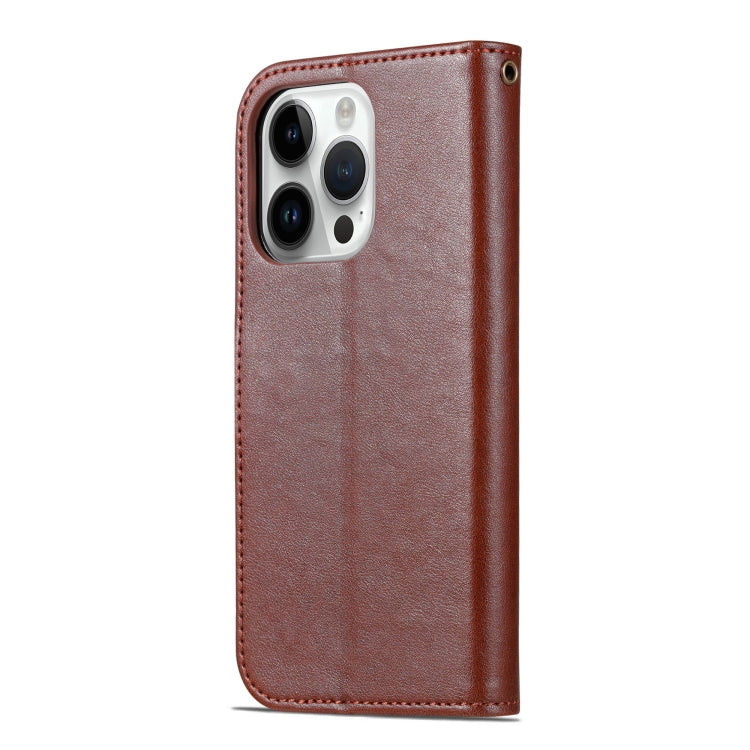 For iPhone 16 Pro AZNS Sheepskin Texture Flip Leather Phone Case(Brown) - iPhone 16 Pro Cases by AZNS | Online Shopping South Africa | PMC TechLife | Buy Now Pay Later Mobicred