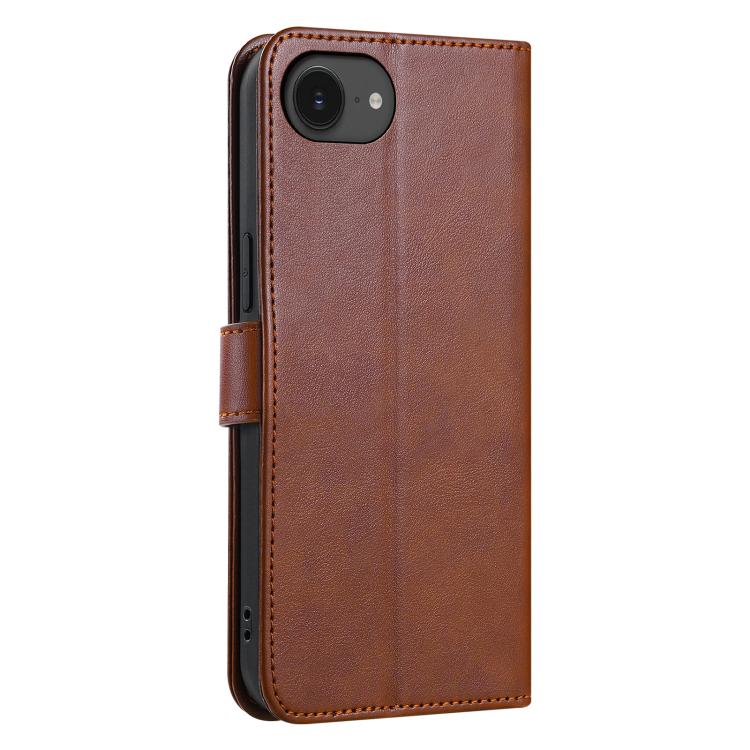 For iPhone 16e AZNS Sheepskin Texture Flip Leather Phone Case(Brown) - iPhone 16e Cases by AZNS | Online Shopping South Africa | PMC TechLife | Buy Now Pay Later Mobicred